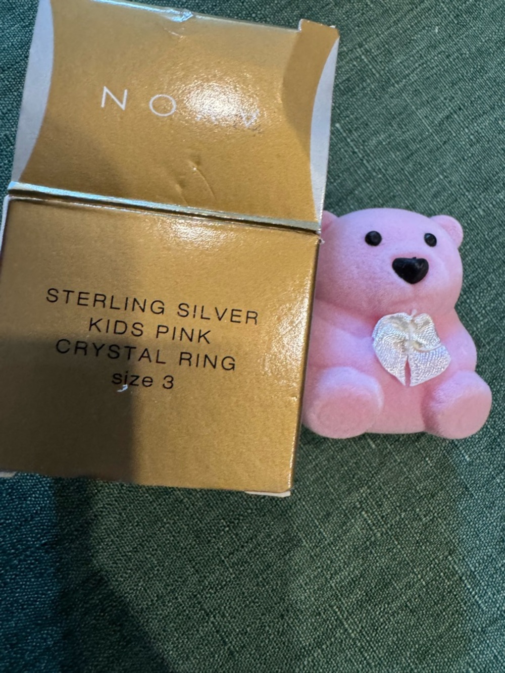 Avon Pink Teddy Jewelry Ring Box Plush Holder